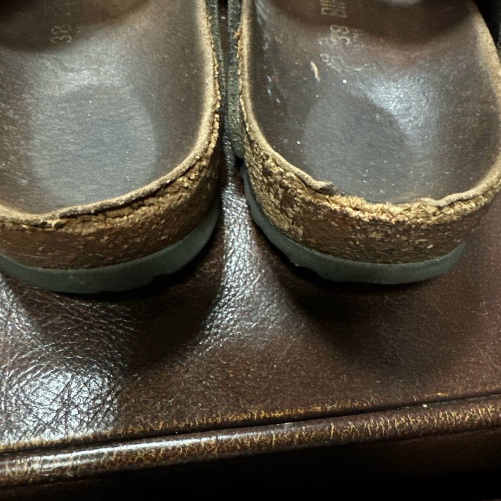 Birkenstock Classic Arizona Vegan Leather Black‎ Sandals Size 38 - Picture 5 of 6